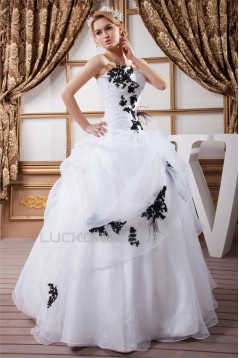 Strapless Ball Gown Sleeveless Satin Organza Beautiful Wedding Dresses 2030995