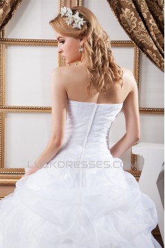 Strapless Ball Gown Sleeveless Satin Organza Beautiful Wedding Dresses 2030995