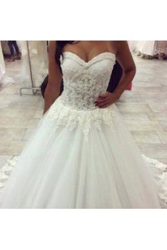 Ball Gown Sweetheart Lace Tulle Wedding Dresses Bridal Gowns 3030002