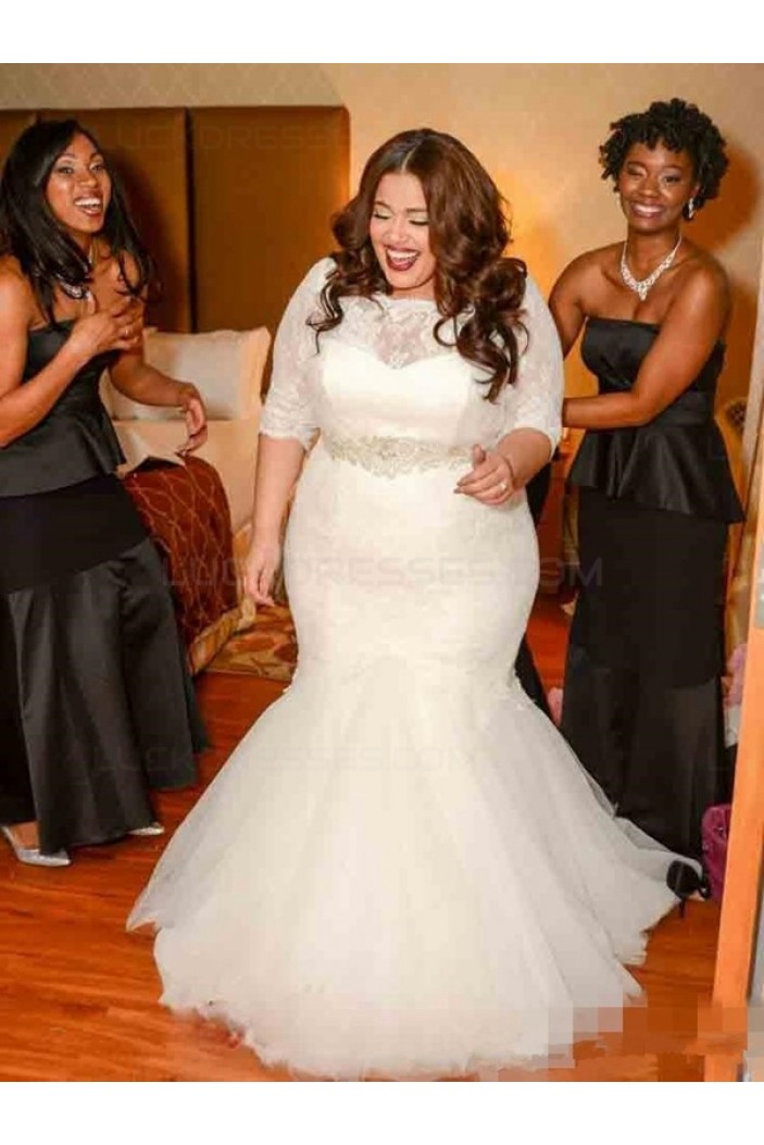 Lace Mermaid Plus Size Wedding Dresses Bridal Gowns 3030094