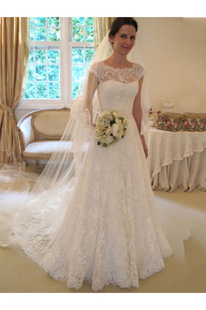 A-Line Lace Bridal Wedding Dresses Bridal Gowns 3030125