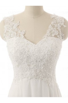 A-Line Lace Chiffon V-Neck Wedding Dresses Bridal Gowns 3030131