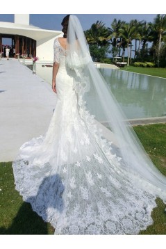 Mermaid Half Sleeves Lace Wedding Dresses Bridal Gowns 3030143