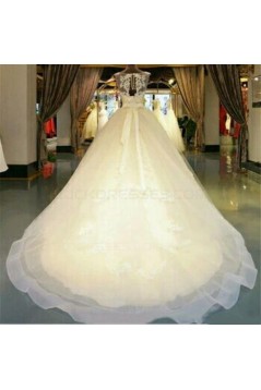 Ball Gown Illusion Neckline Lace Wedding Dresses Bridal Gowns 3030152