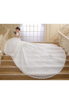 Ball Gown Off-the-Shoulder Lace Crystal Wedding Dresses Bridal Gowns 3030156