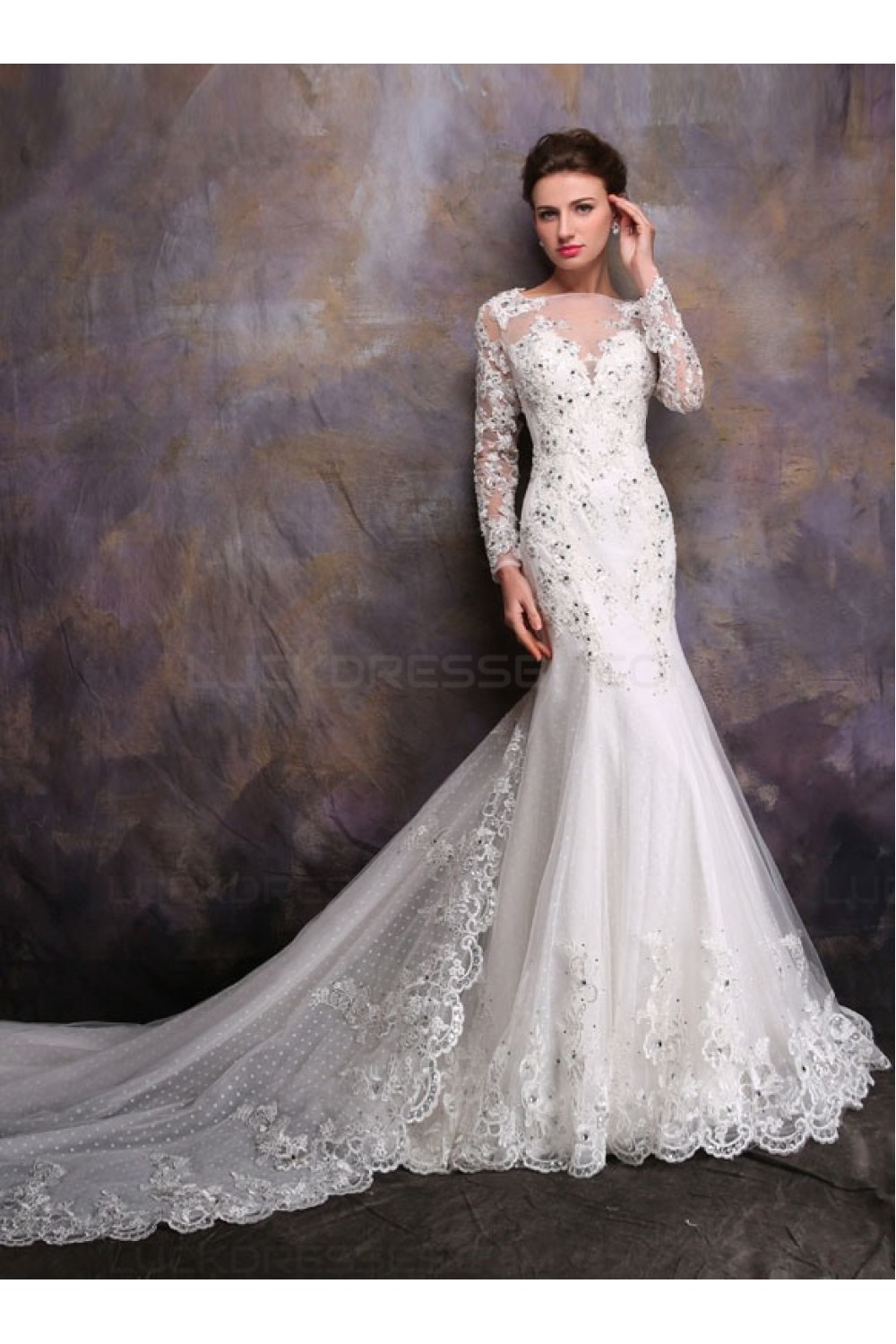 lace and crystal wedding dresses
