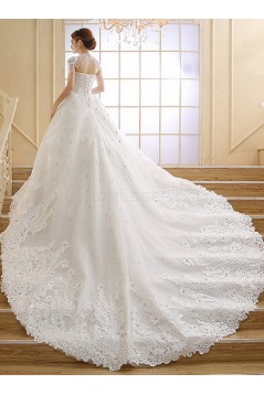 Ball Gown Sweetheart Lace Crystal Wedding Dresses Bridal Gowns 3030167