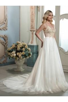 A-Line Spaghetti Straps Lace Wedding Dresses Bridal Gowns 3030181