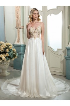 A-Line Spaghetti Straps Lace Wedding Dresses Bridal Gowns 3030181