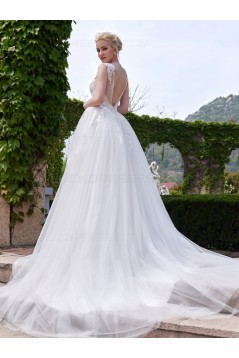 Lace Tulle Sheer Wedding Dresses Bridal Gowns 3030198