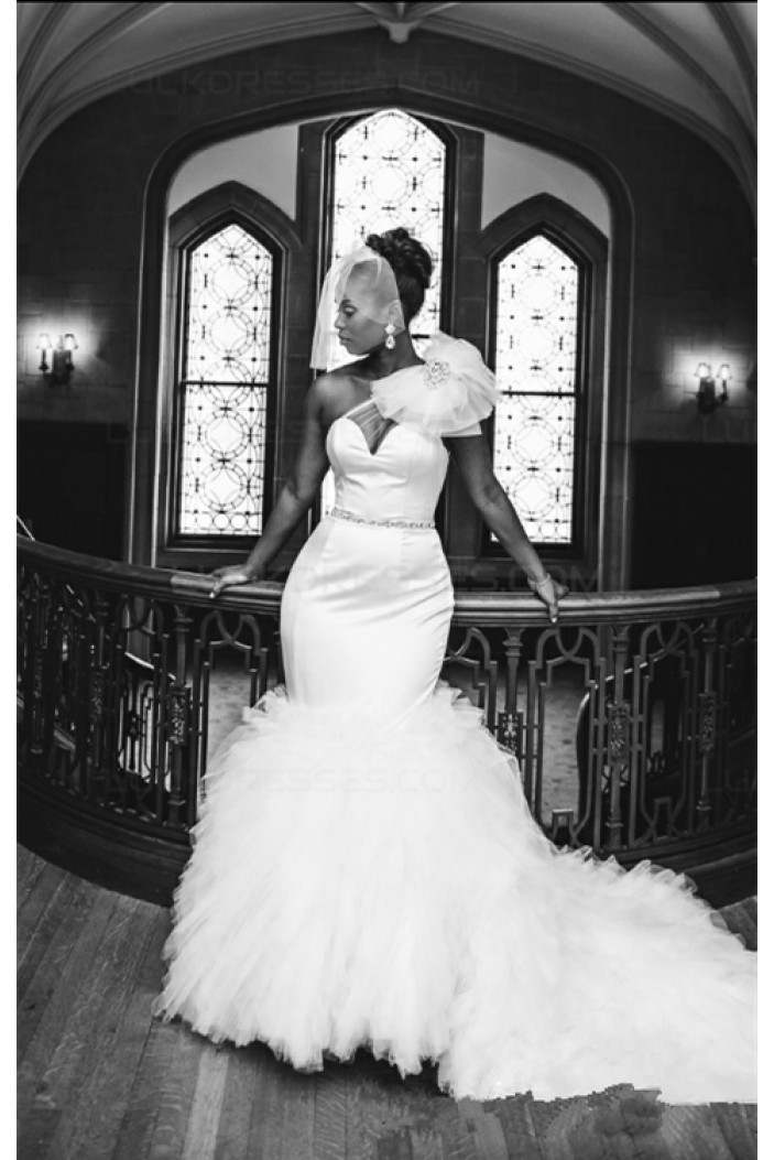 Mermaid One-Shoulder Wedding Dresses Bridal Gowns 3030225