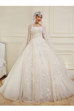 Ball Gown Strapless Lace Wedding Dresses Bridal Gowns 3030228