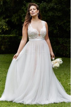 Lace Tulle Plus Size Wedding Dresses Bridal Gowns 3030286