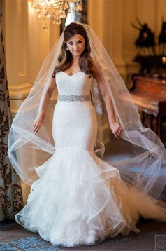 Mermaid Lace Tulle Wedding Dresses Bridal Gowns 3030307